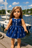 Nautical Anchor Dress for American Girl Dolls & 18-Inch Dolls
