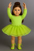 Neon Green Ballerina Tutu Outfit for 18” American Girl Dolls