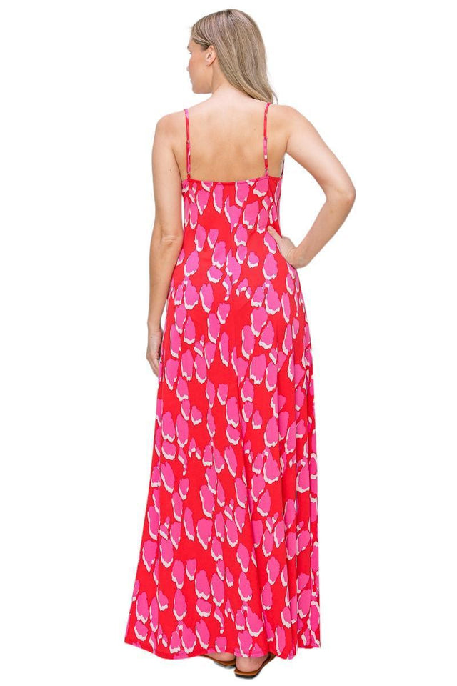 Artistic Allure: Jersey Slip Fully Lined Maxi Dress with Pocket