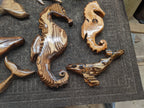 Cape Cod Hand-Carved Wooden Seahorse Wall Art – Coastal Beach House Decor by D.Q.R.