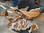 Cape Cod Hand-Carved Dolphin & Mermaid Wood Sculpture – Coastal Beach House Wall Art by D.Q.R.