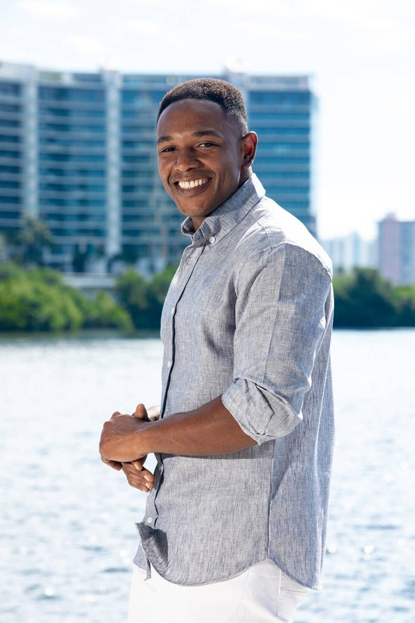 Peruvian 100% Linen Men's Salt & Pepper Shirt