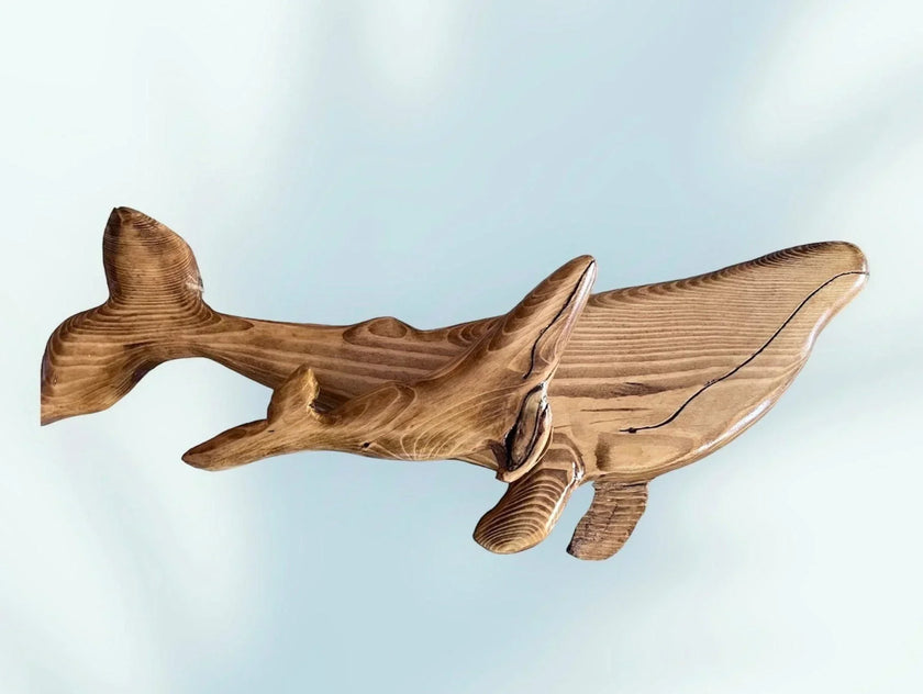 Mommy & Me: Hand Crafted ON Cape Cod - 3D Large Mosaic Whale Sculpture Gift