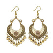 Indian-Inspired Boho Chandbali Floral Bell Tassel Earrings | Gold & Silver