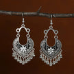 Indian-Inspired Boho Chandbali Floral Bell Tassel Earrings | Gold & Silver