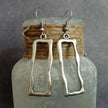 Silver  Wavy Rectangle Drop Earrings | Retro Geometric Jewelry