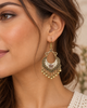 Indian-Inspired Boho Chandbali Floral Bell Tassel Earrings | Gold & Silver