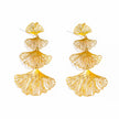 Cascading Ginkgo Leaf Drop Earrings | Gold & Silver