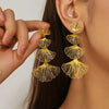 Cascading Ginkgo Leaf Drop Earrings | Gold & Silver
