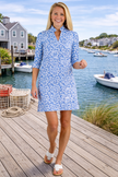 Seaport Blue Coral Shift Dress by Sailor Sailor – UPF 50+ Sun Protection