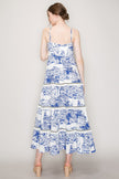 Skyler's Summer Scenery Print Fringe Maxi Dress