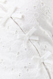 Women’s White Cotton Eyelet Strapless Bow Detail Mini Dress
