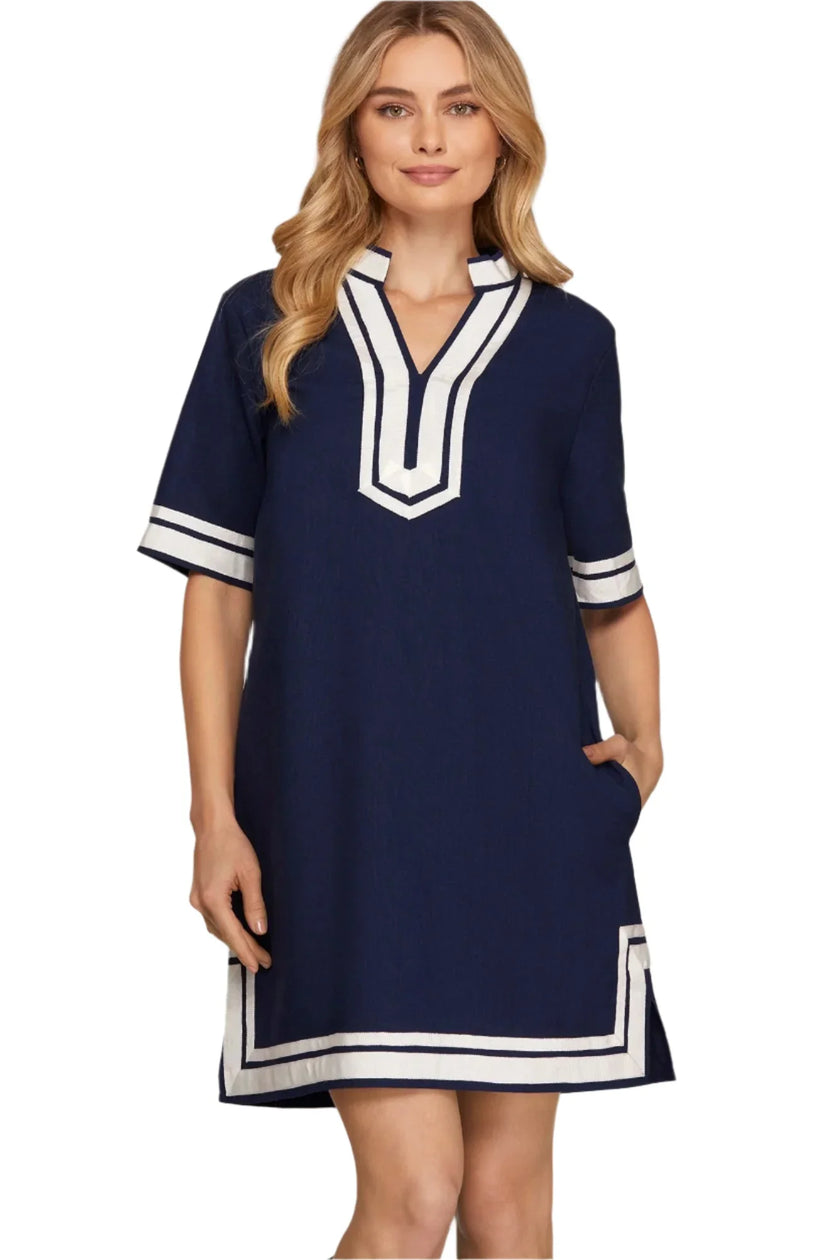 Coastal Chic Linen Vacation Dress
