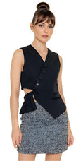 Asymmetric Cutout Tapered Vest