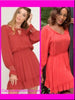 Long Sleeve Smocked Boho Ruffle Hem Dress