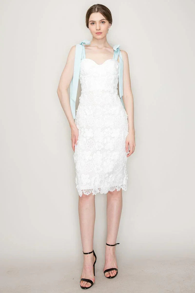 Ina Ice Blue Ribbon and White Lace - Cape Cod Fashionista