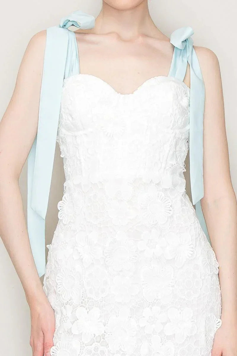 Ina Ice Blue Ribbon and White Lace - Cape Cod Fashionista