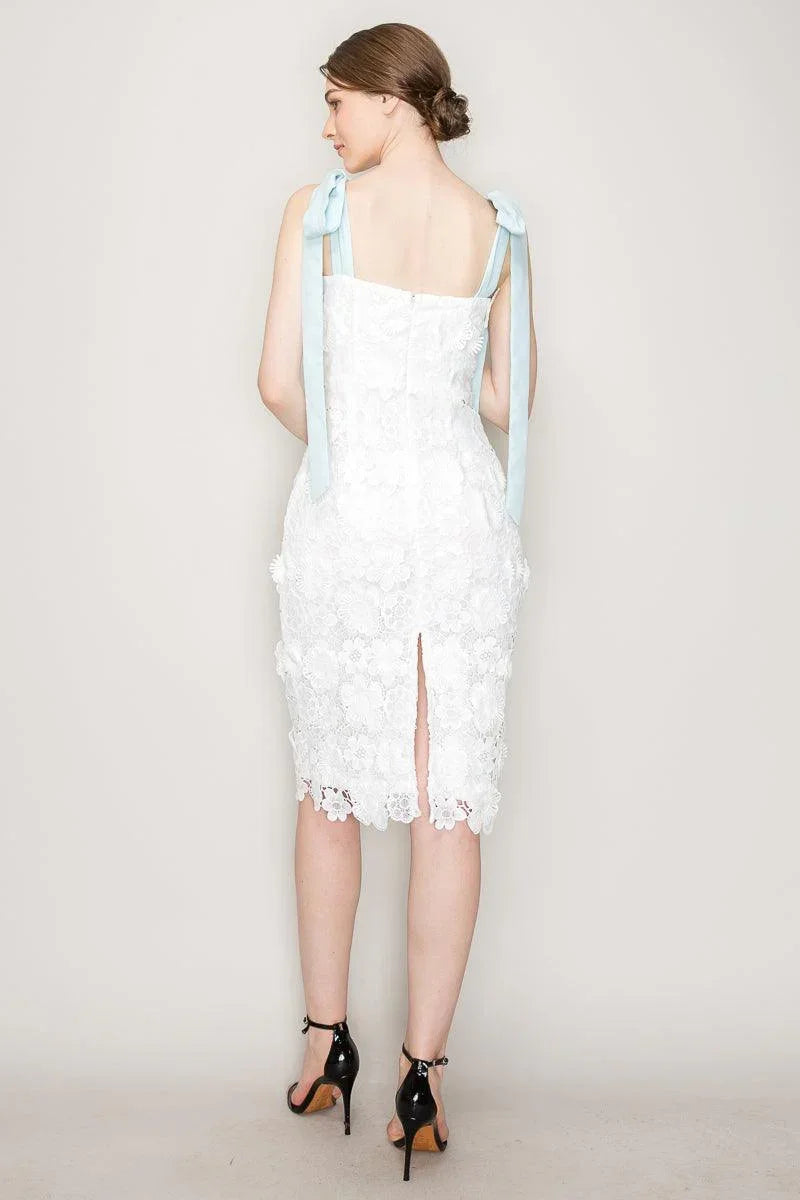 Ina Ice Blue Ribbon and White Lace - Cape Cod Fashionista