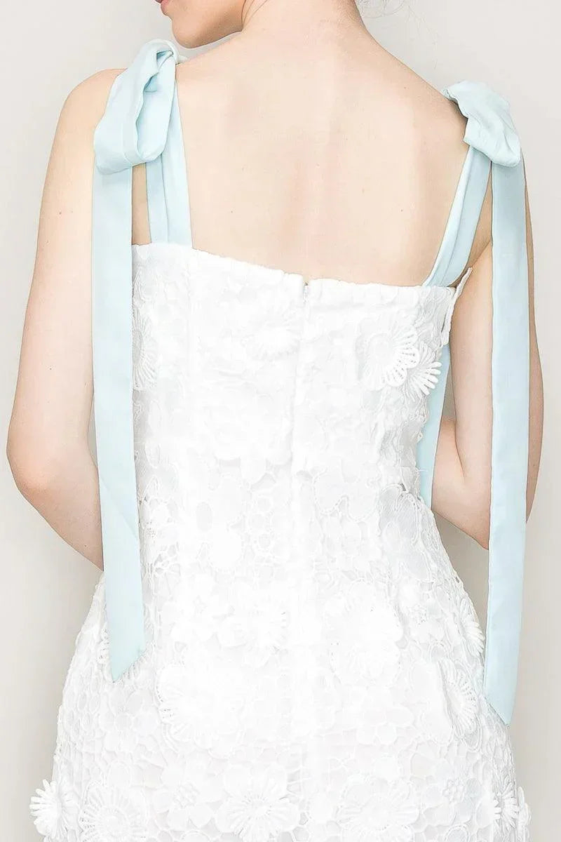 Ina Ice Blue Ribbon and White Lace - Cape Cod Fashionista