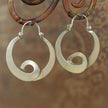 Silver Spiral Crescent Hoop Earrings | Boho Geometric Statement Jewelry