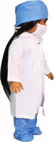 18 Inch Doll Doctor Outfit | Blue Scrubs & White Lab Coat 6-Piece Set Fits 18 Inch American Girl Dolls