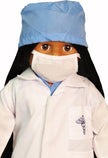 18 Inch Doll Doctor Outfit | Blue Scrubs & White Lab Coat 6-Piece Set Fits 18 Inch American Girl Dolls