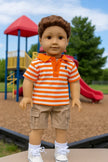 2 PIECE STRIPED POLO AND PANTS FOR AMERICAN GIRL BOY DOLL - Cape Cod Fashionista