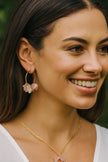 Studio G Stone and Pearl Cluster Hoop Earring