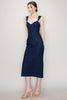 Ina Sweetheart Neckline Sleeveless Denim Midi Dress