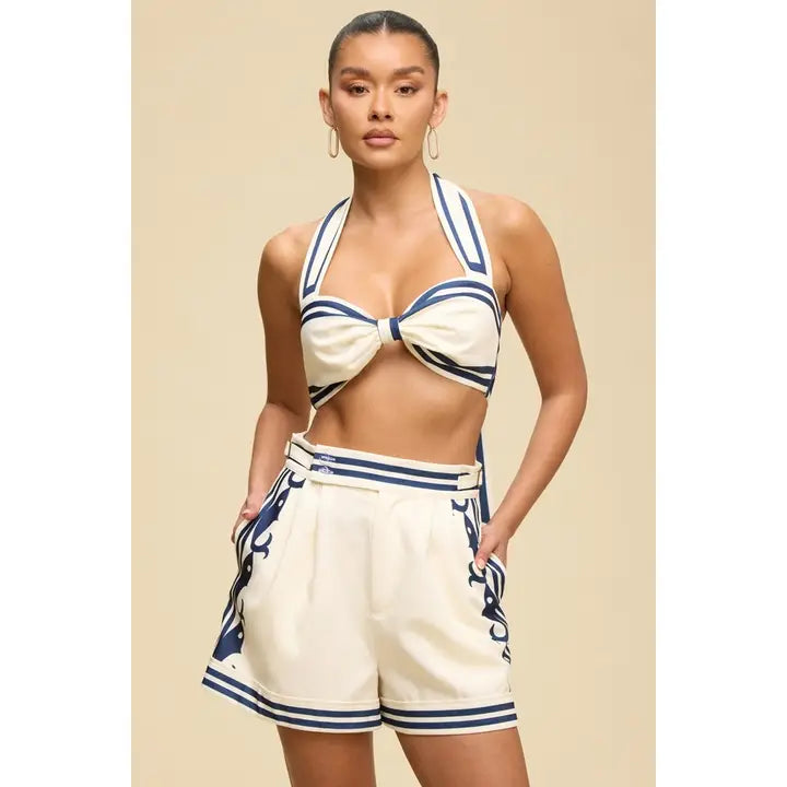 Women’s Marine Bralet Sailor Two Piece Set