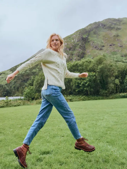 Tully Box Aran Oversized Luxury Sweater – 100% Merino Wool, Made in Ireland