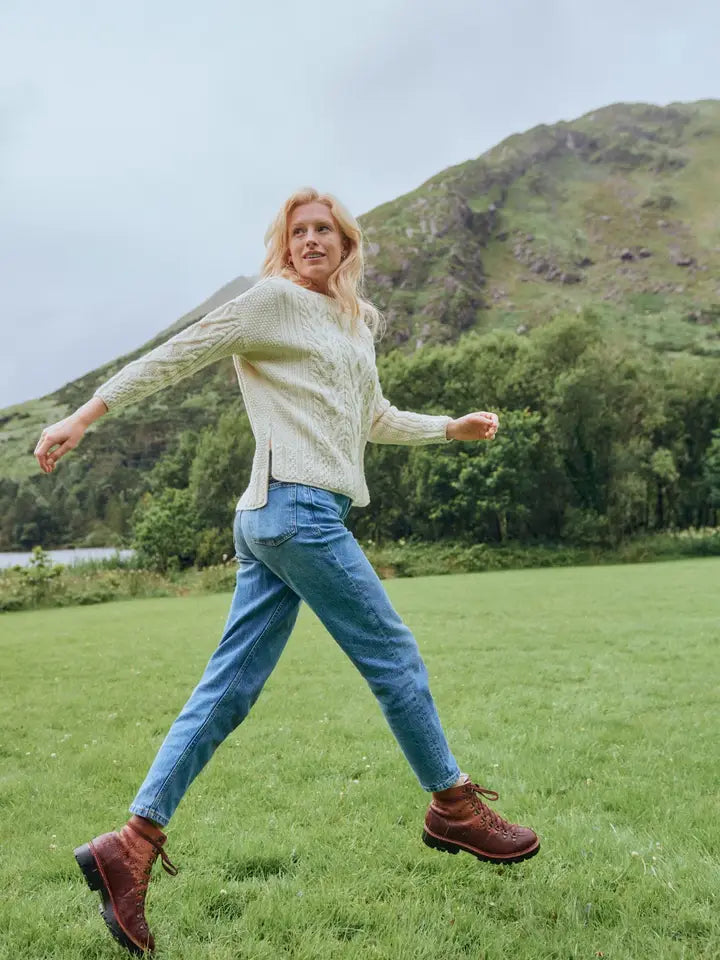 Tully Box Aran Oversized Luxury Sweater – 100% Merino Wool, Made in Ireland