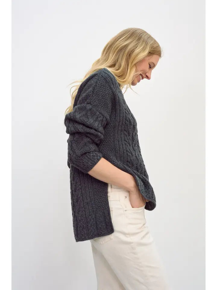 Tully Box Aran Oversized Luxury Sweater – 100% Merino Wool, Made in Ireland