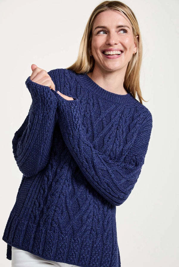 Tully Box Aran Oversized Luxury Sweater – 100% Merino Wool, Made in Ireland