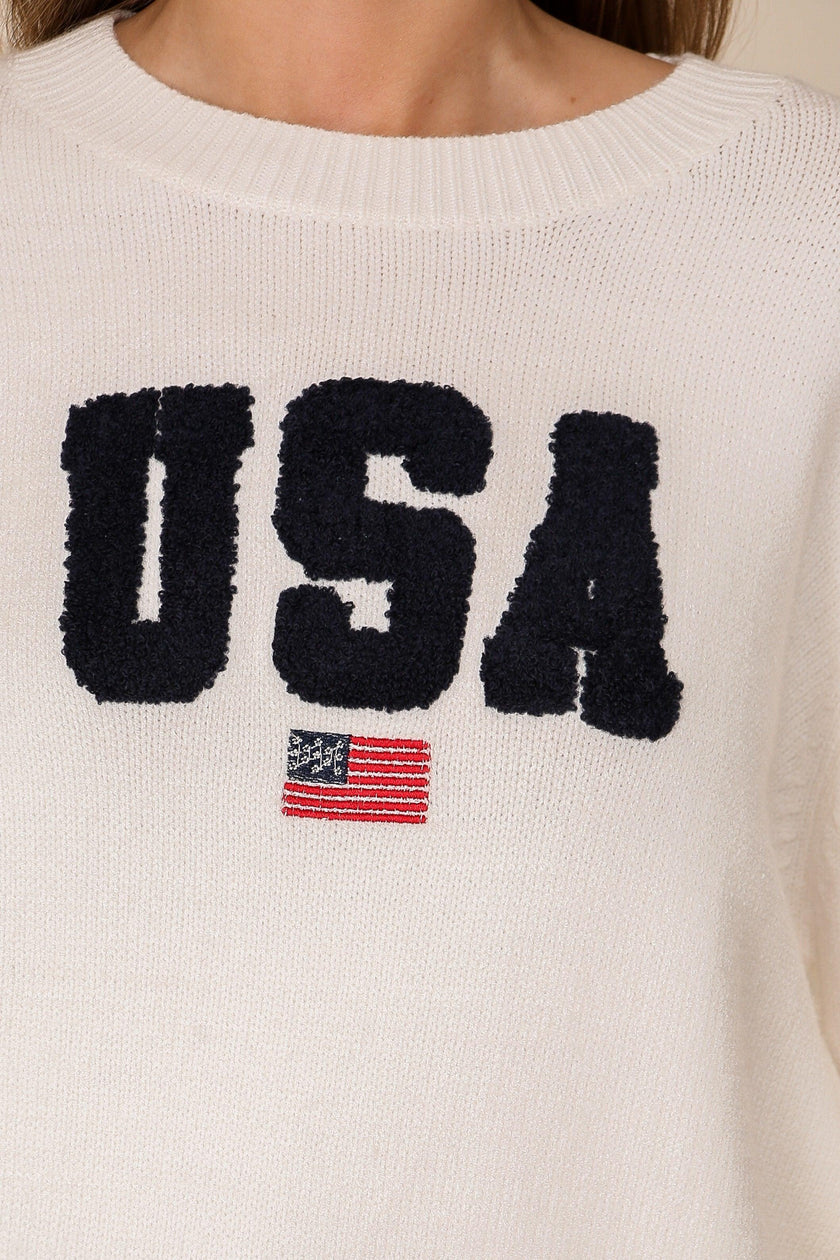 Soft USA Logo Sweater - Cape Cod Fashionista