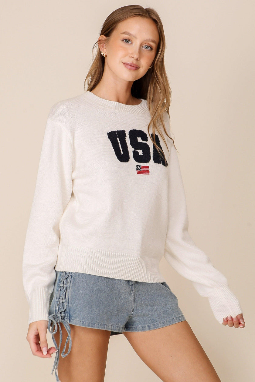Soft USA Logo Sweater - Cape Cod Fashionista