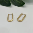 Modern Geometric Rectangle Hoop Earrings | Gold & Silver