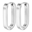 Modern Geometric Rectangle Hoop Earrings | Gold & Silver