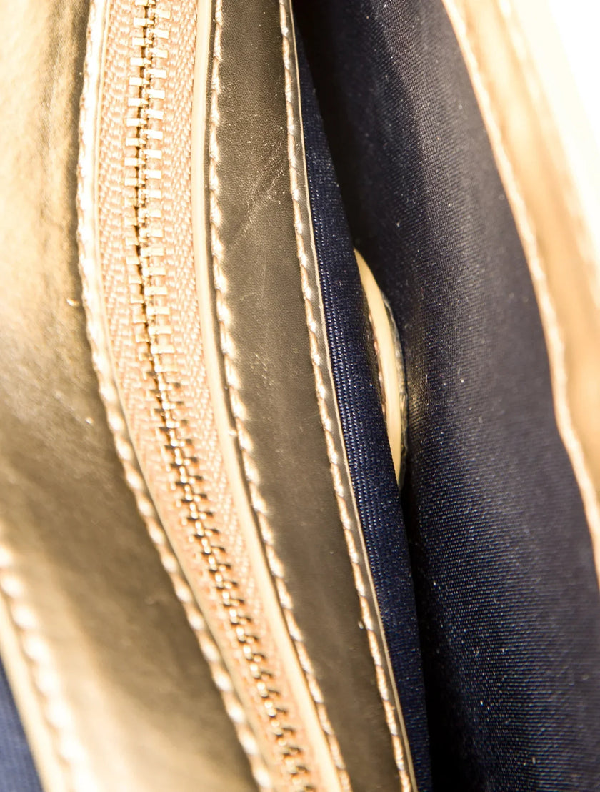 Tory Burch Gold Leather Envelope Shoulder Bag