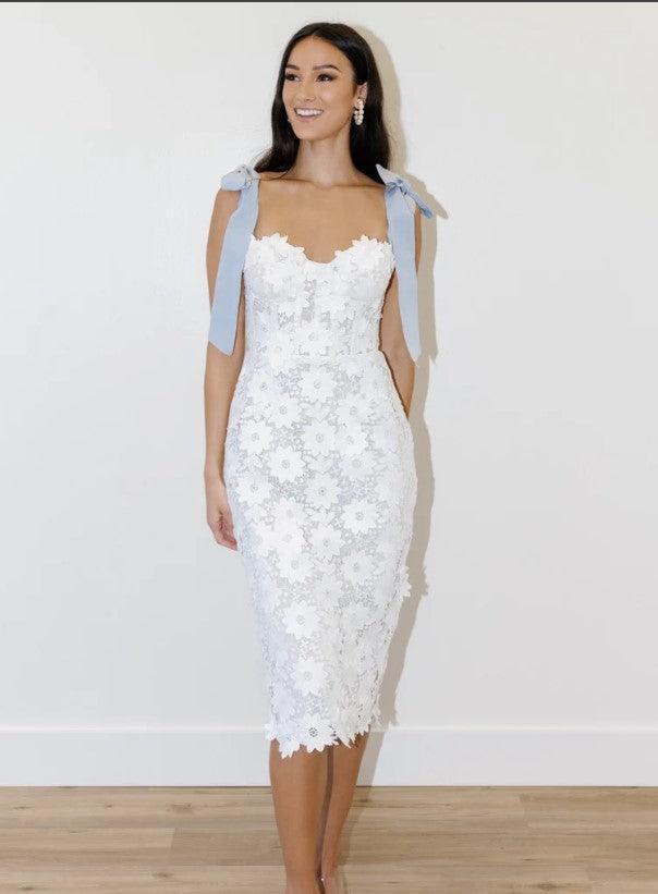 Ina Ice Blue Ribbon and White Lace - Cape Cod Fashionista