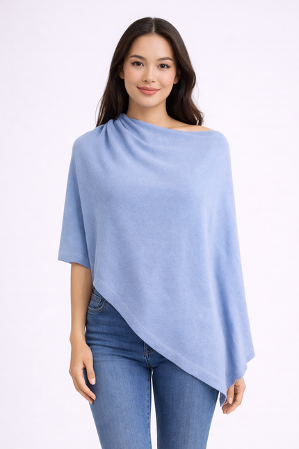 Women’s 2-Ply 100% Cashmere Shawl / Poncho – Luxury Wrap