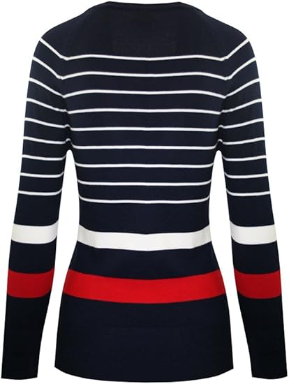 Women's Long Sleeve Crewneck Nautical Knit