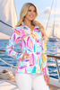 Women’s UPF 50+ Sailboat Print Full Zip Sport Jacket – Made in USA