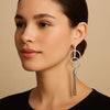 ZENZII LONG Tassel Hoop Silver Earring
