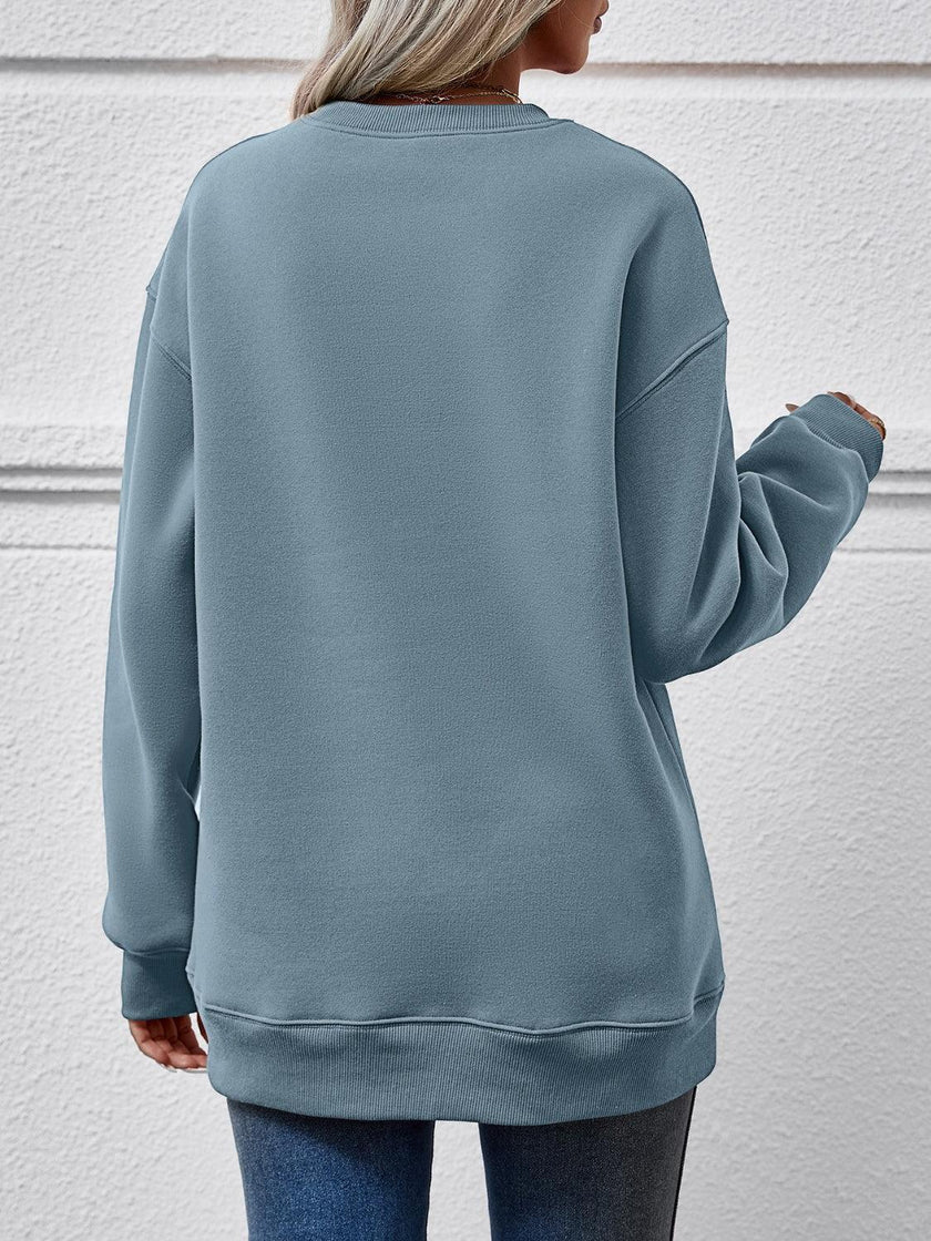 MERRY CHRISTMAS Round Neck Long Sleeve Sweatshirt - Cape Cod Fashionista
