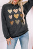 Heart Round Neck Dropped Shoulder Sweatshirt