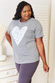 Simply Love Heart Graphic Cuffed Short Sleeve T-Shirt - Cape Cod Fashionista