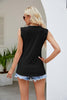 Contrast Eyelet V-Neck Tank