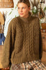 POL Mock Neck Cable Knit Sweater - Cape Cod Fashionista