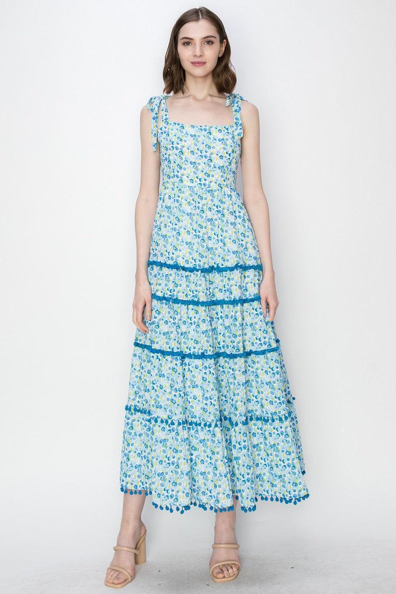 Skye's Floral Print Tiered Midi Dress - Cape Cod Fashionista